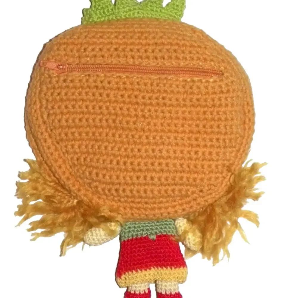 Crochet Cute Girl Change Purse Doll with Crown